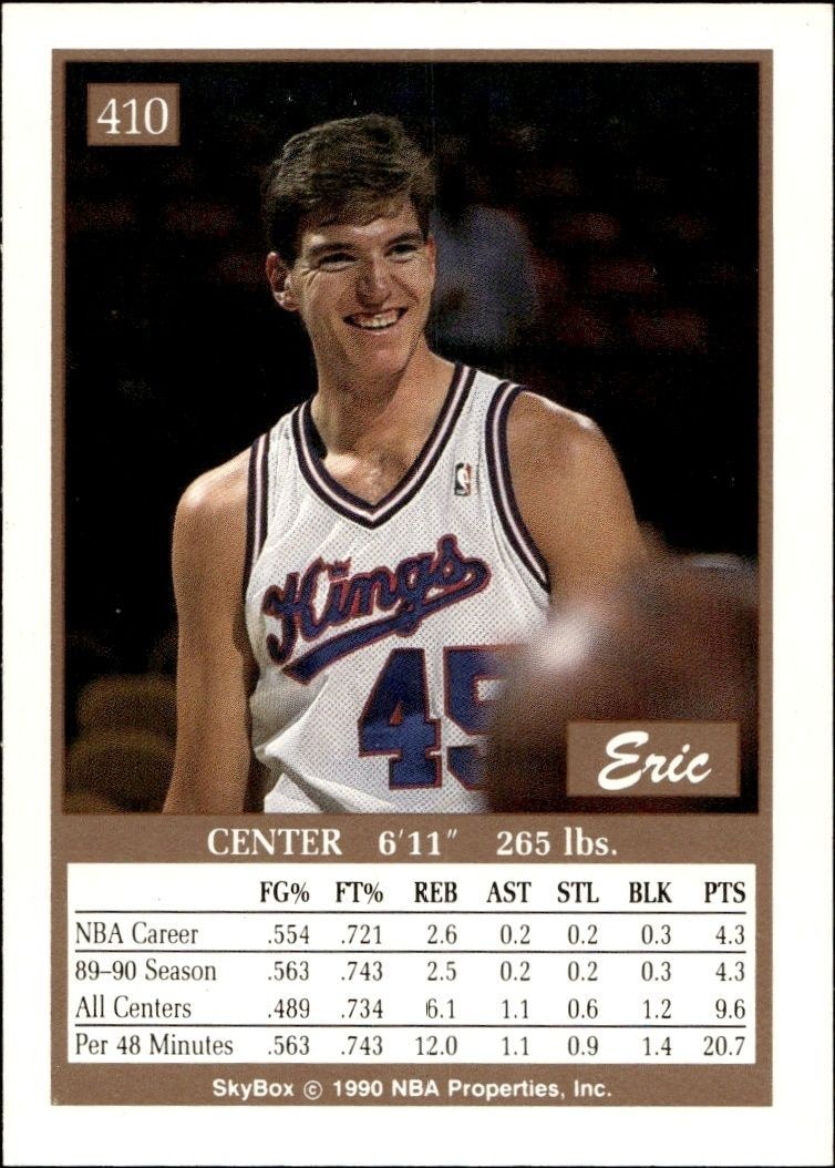 1990-91 Skybox Eric Leckner #410 basketball trading card back