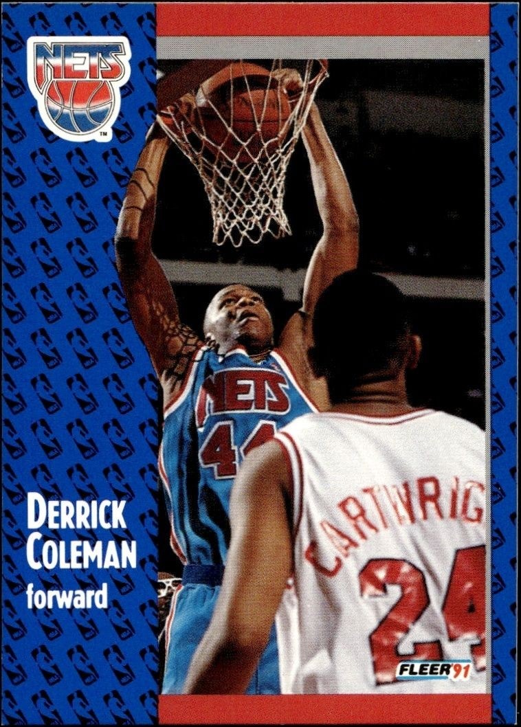 1991-92 Fleer Derrick Coleman #130 trading card