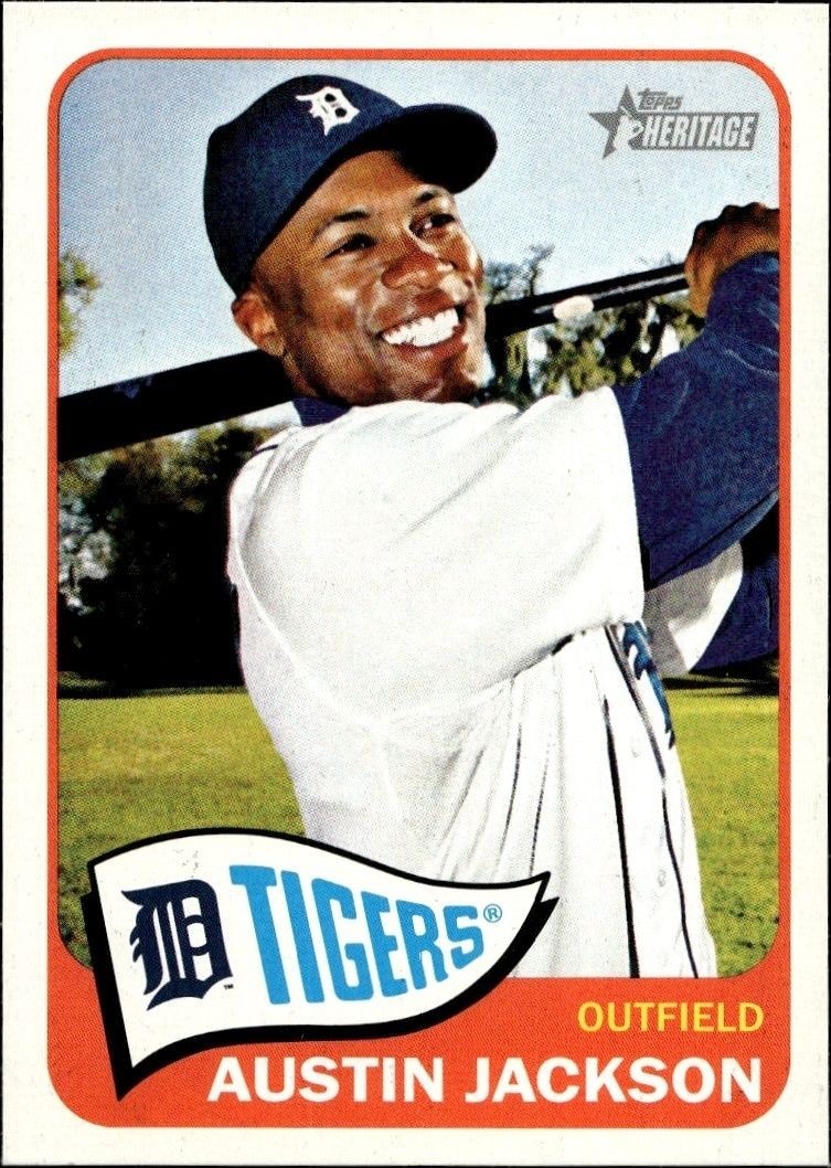 2014 Topps Heritage Austin Jackson #130 trading card