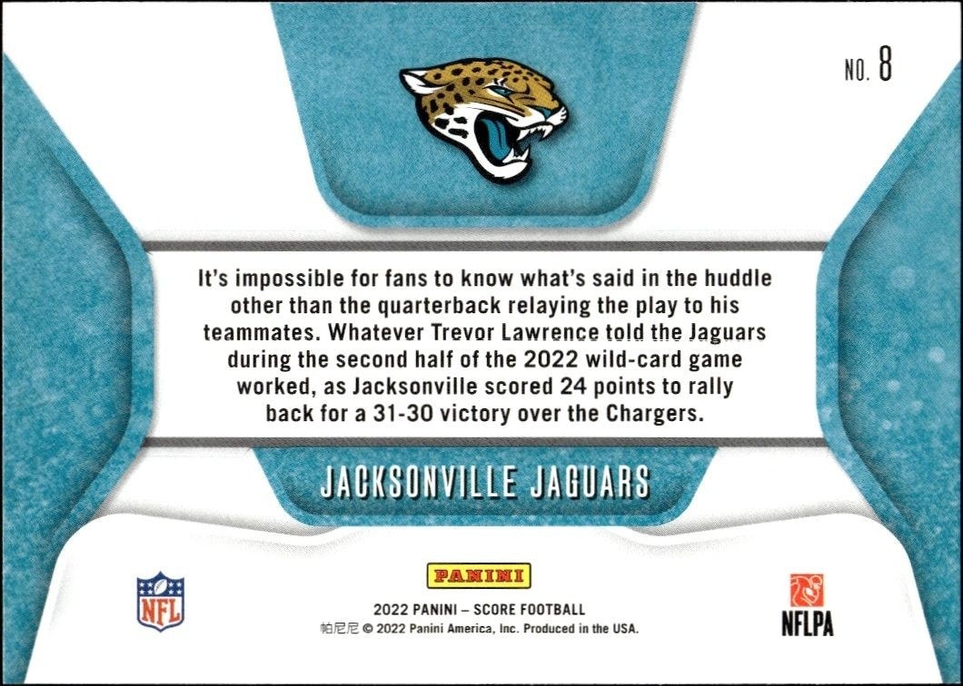 2023 Panini Score Jacksonville Jaguars #8 football trading card back