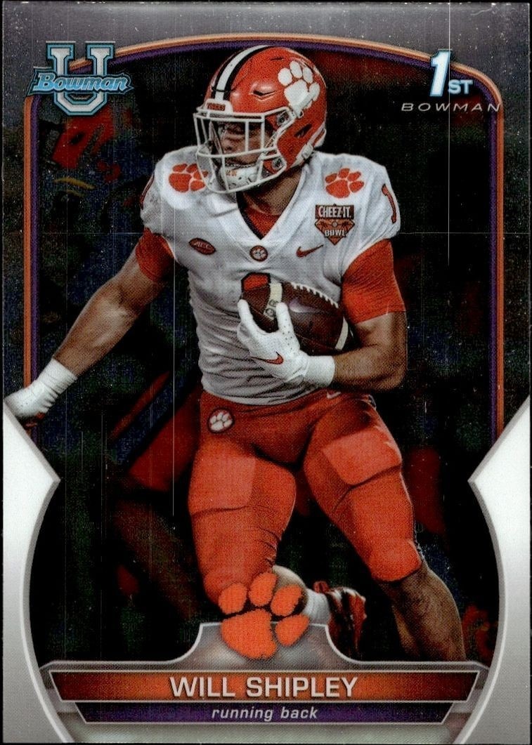 2022 Bowman University Chrome Will Shipley #73 trading card