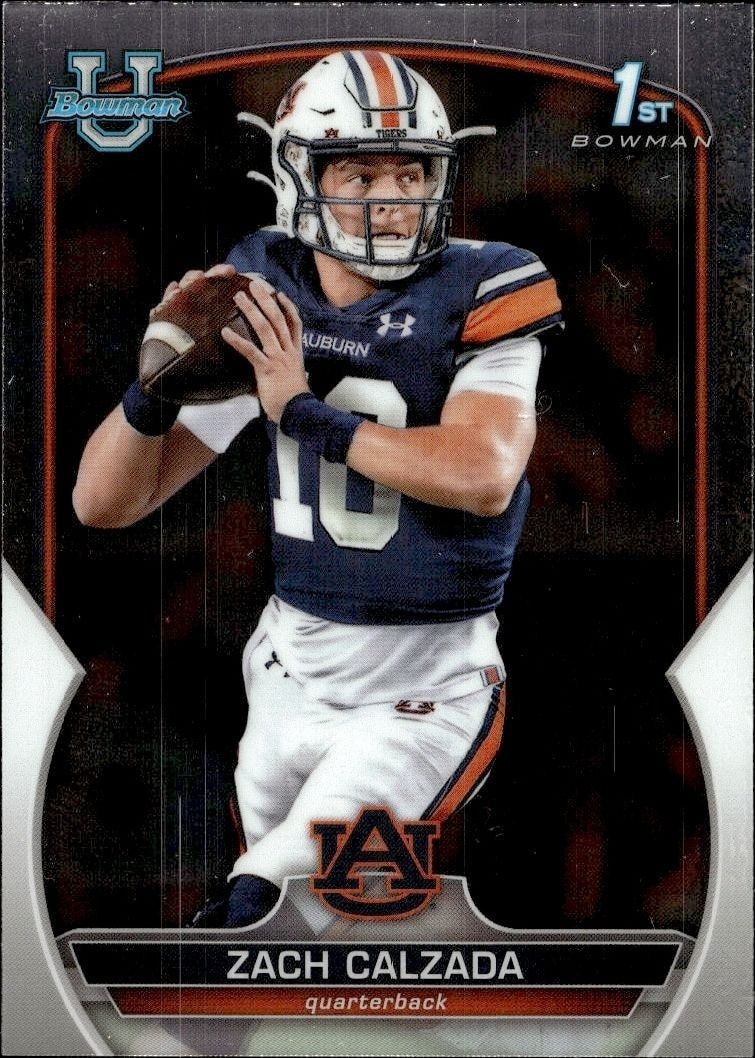 2022 Bowman University Chrome Zach Calzada #93 trading card