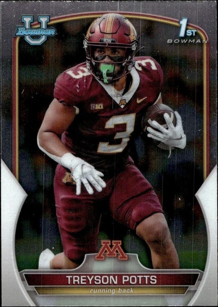 2022 Bowman University Chrome Treyson Potts #97 trading card