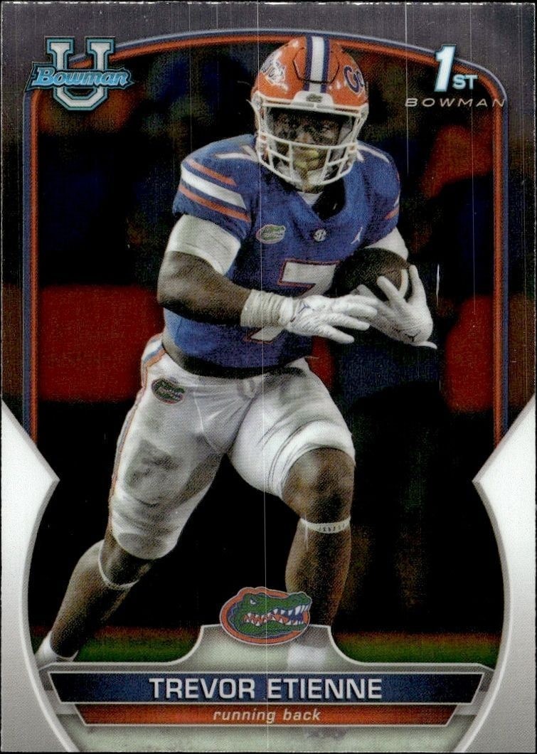 2022 Bowman University Chrome Trevor Etienne #69 trading card