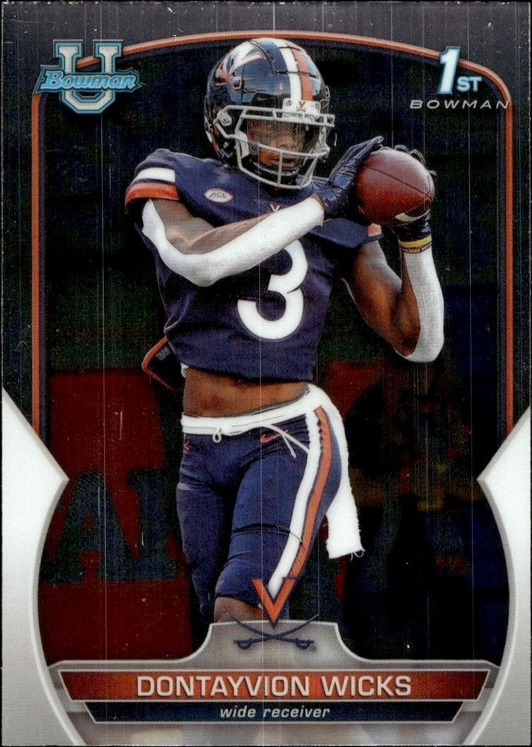 2022 Bowman University Chrome Dontayvion Wicks #96 trading card