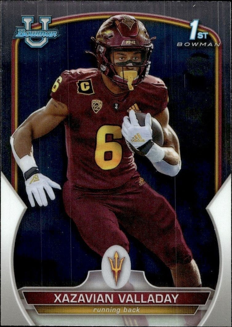 2022 Bowman University Chrome Xazavian Valladay #64 trading card