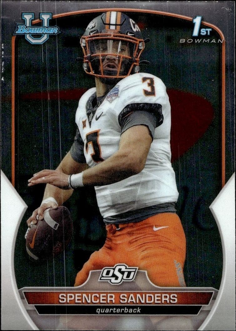 2022 Bowman University Chrome Spencer Sanders #81 trading card