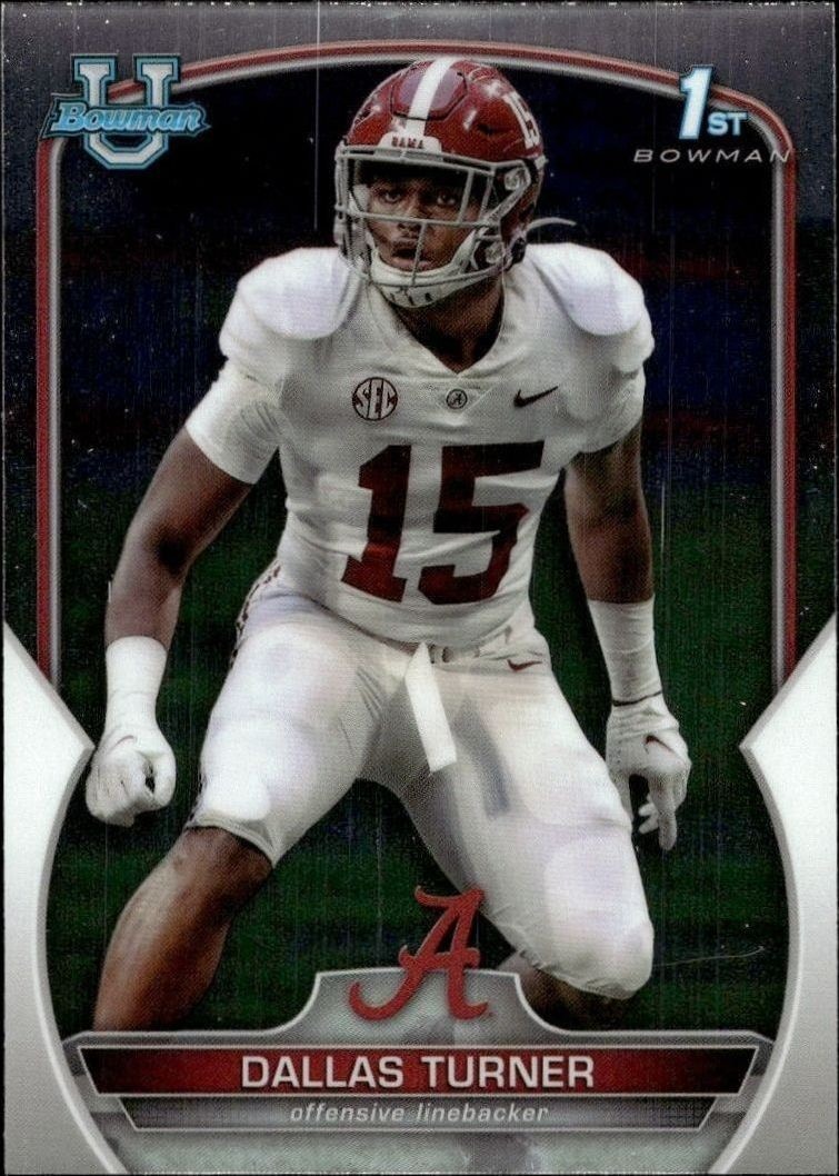 2022 Bowman University Chrome Dallas Turner #6 trading card