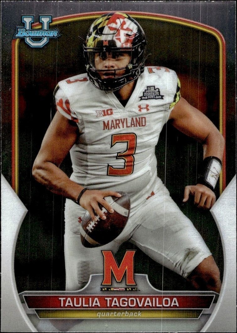 2022 Bowman University Chrome Taulia Tagovailoa #3 trading card