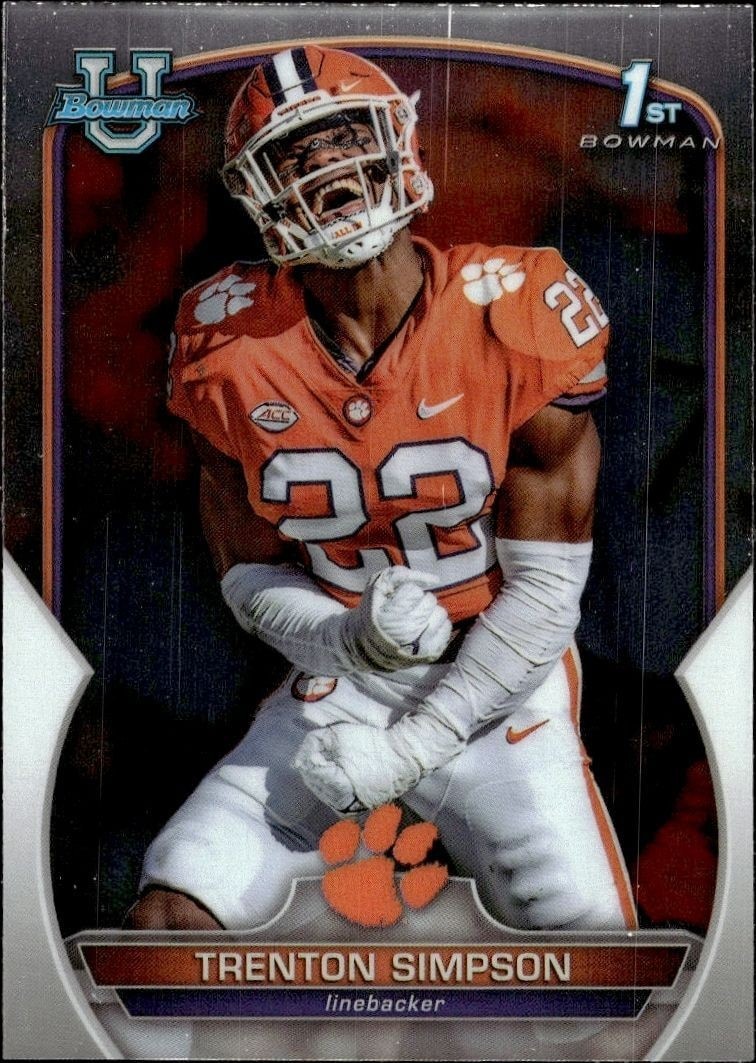 2022 Bowman University Chrome Trenton Simpson #45 trading card