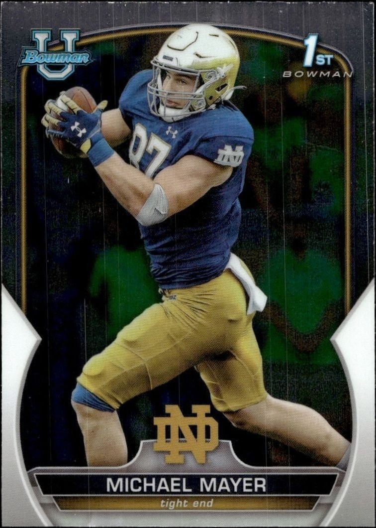 2022 Bowman University Chrome Michael Mayer #41 trading card