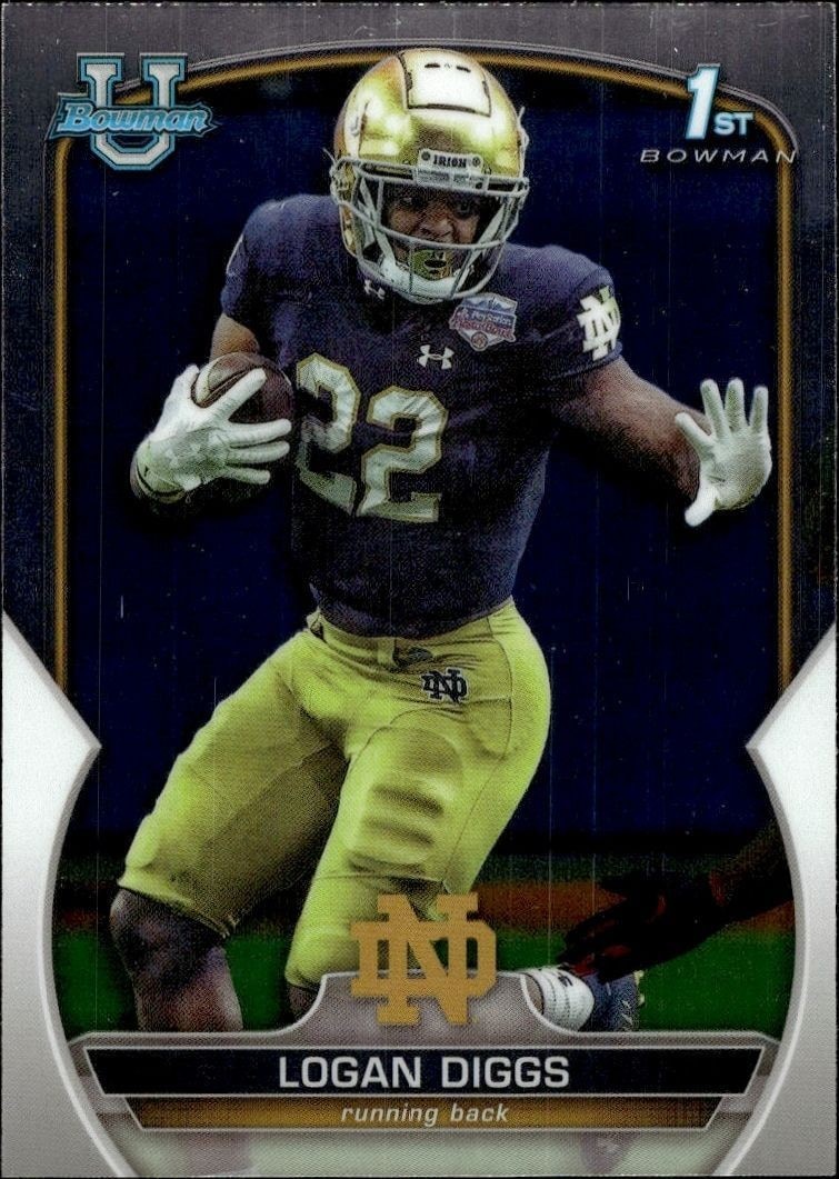 2022 Bowman University Chrome Logan Diggs #38 trading card