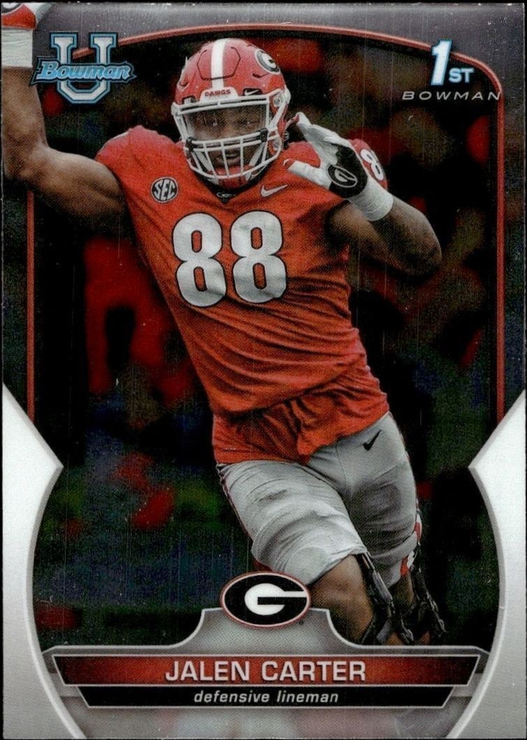 2022 Bowman University Chrome Jalen Carter #37 trading card