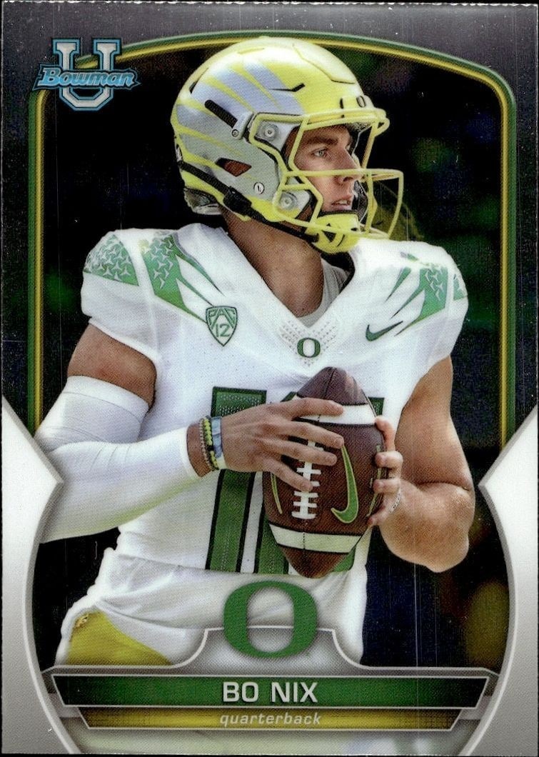 2022 Bowman University Chrome Bo Nix #61 trading card