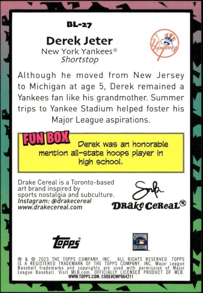 2023 Topps Big League Derek Jeter #BL-27 baseball trading card back
