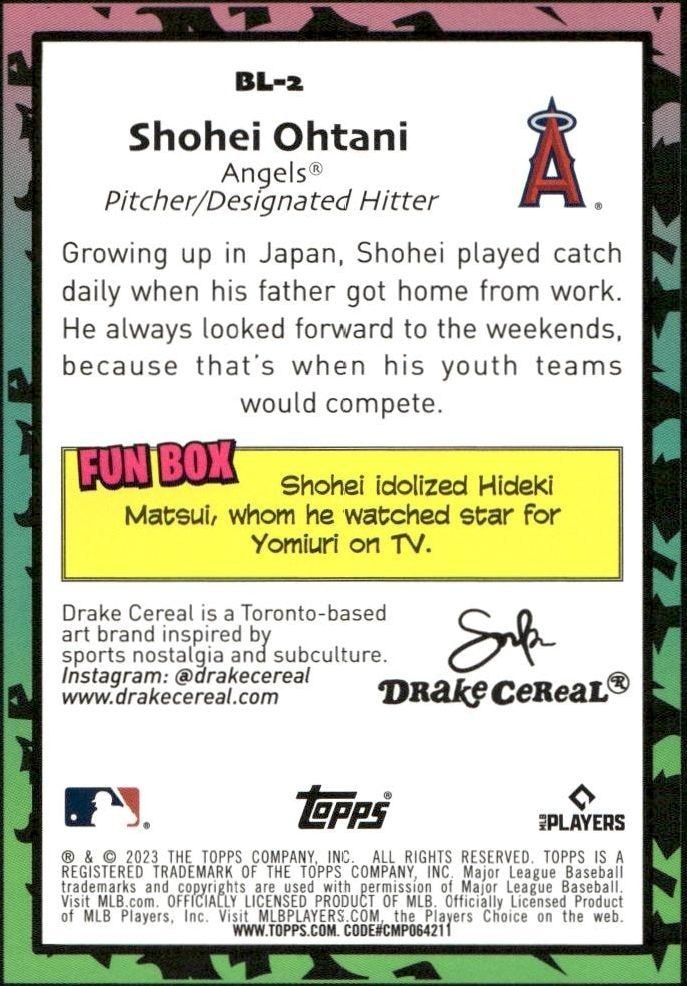 2023 Topps Big League Shohei Ohtani #BL-2 baseball trading card back