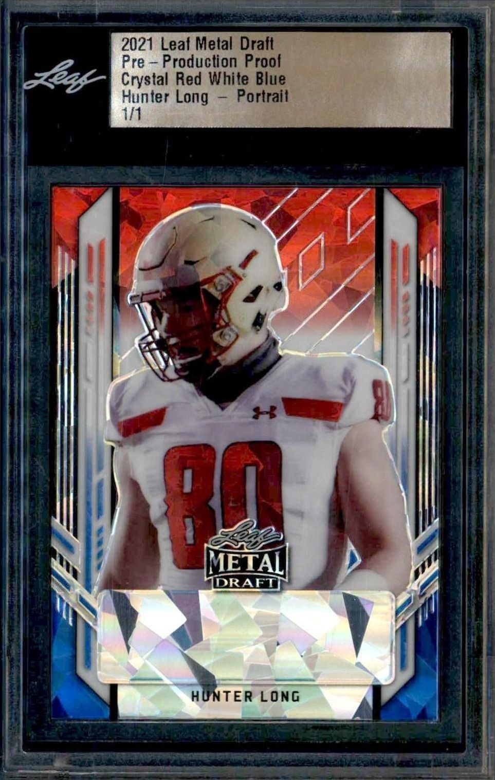 2021 Leaf Metal Draft Hunter Long #1/1 trading card