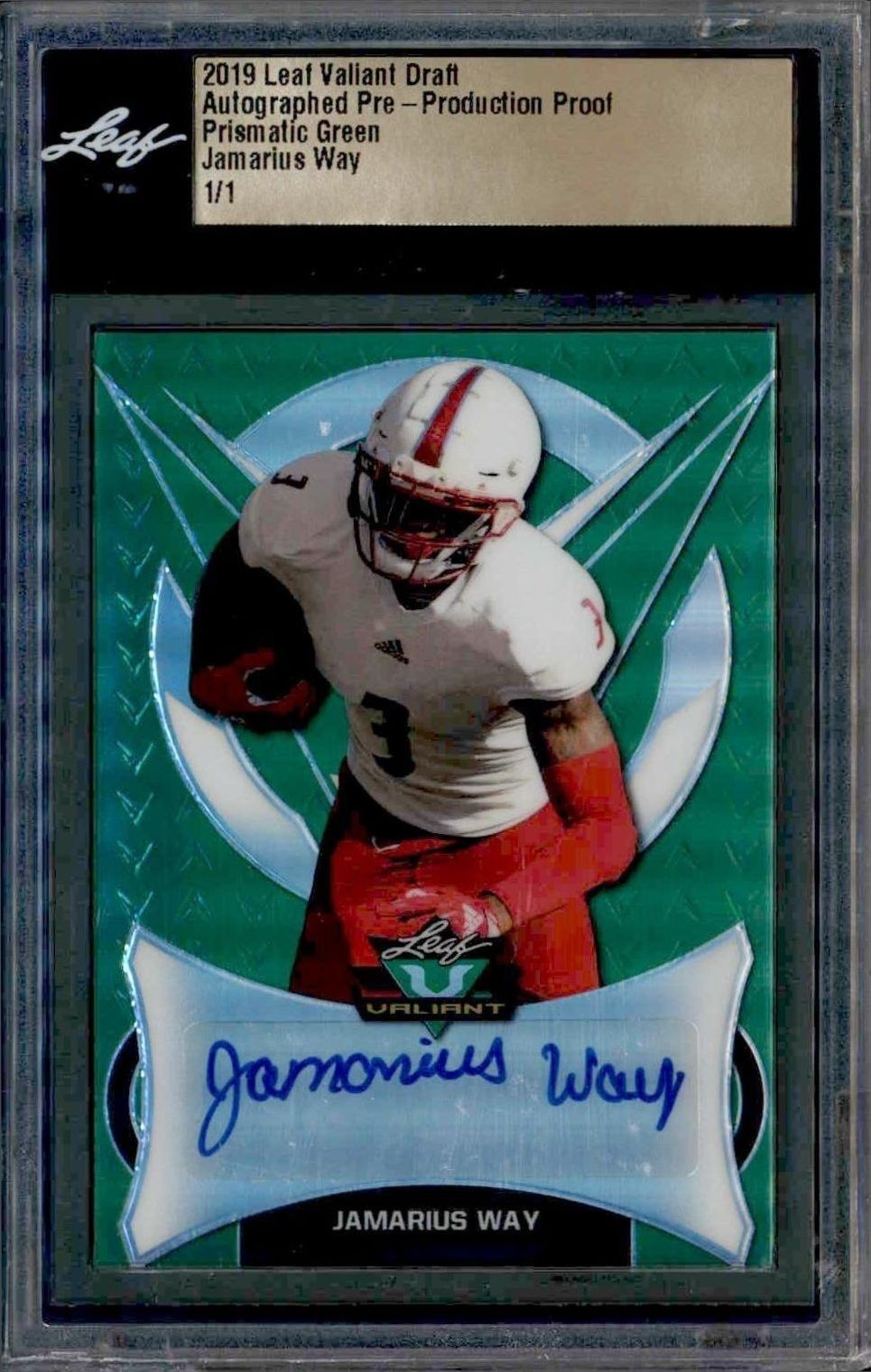 2019 Leaf Valiant Draft Jamarius Way #1/1 trading card