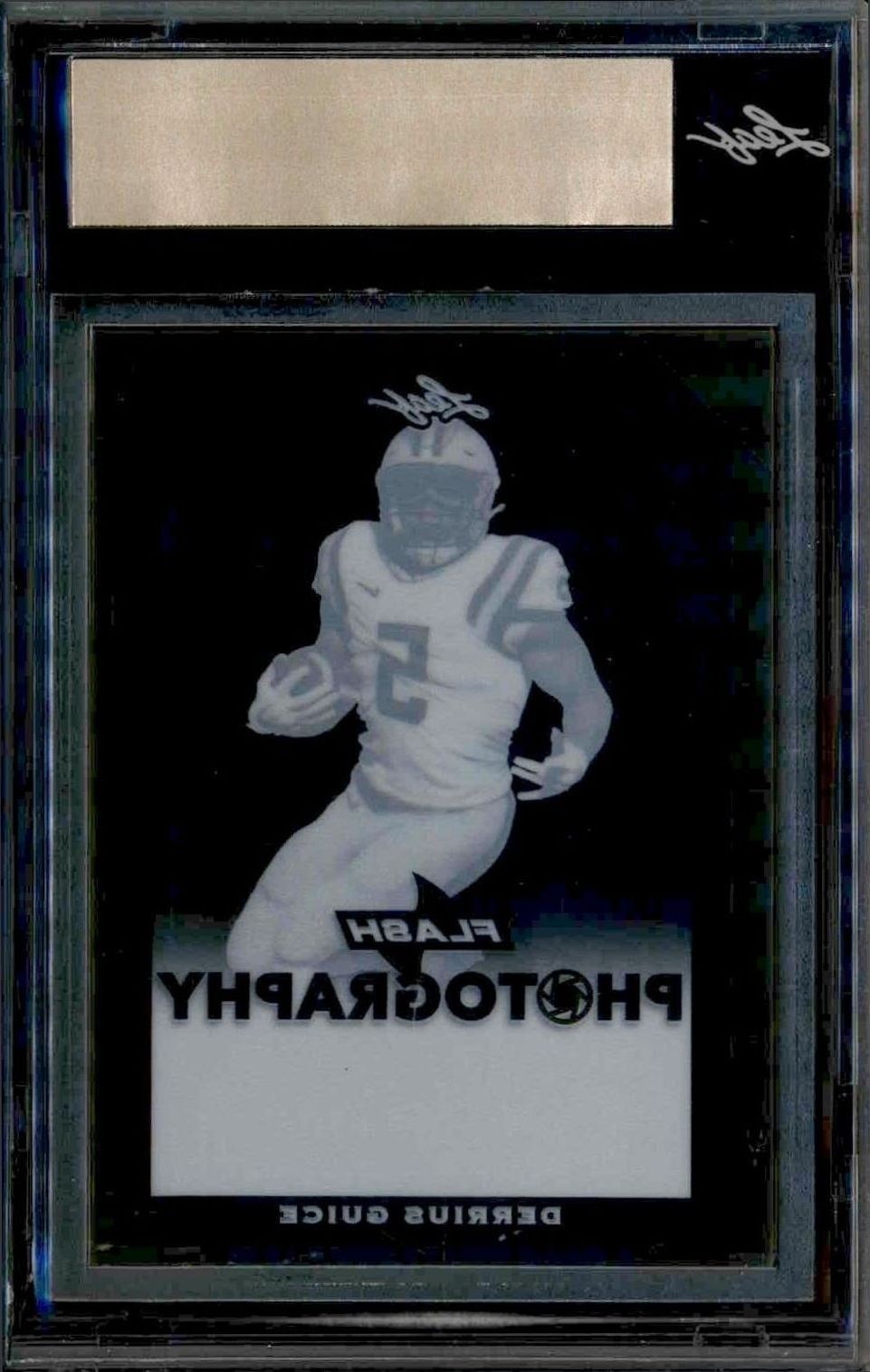 2018 Leaf Flash Photography Derrius Guice #1/1 football trading card back