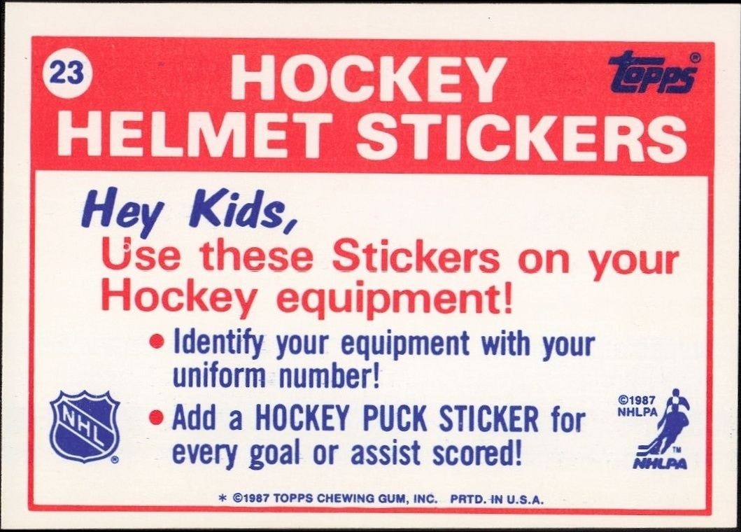 1987-88 Topps Montreal Canadiens #23 hockey trading card back