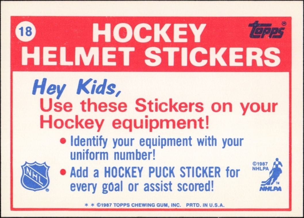 1987-88 Topps Calgary Flames #18 hockey trading card back