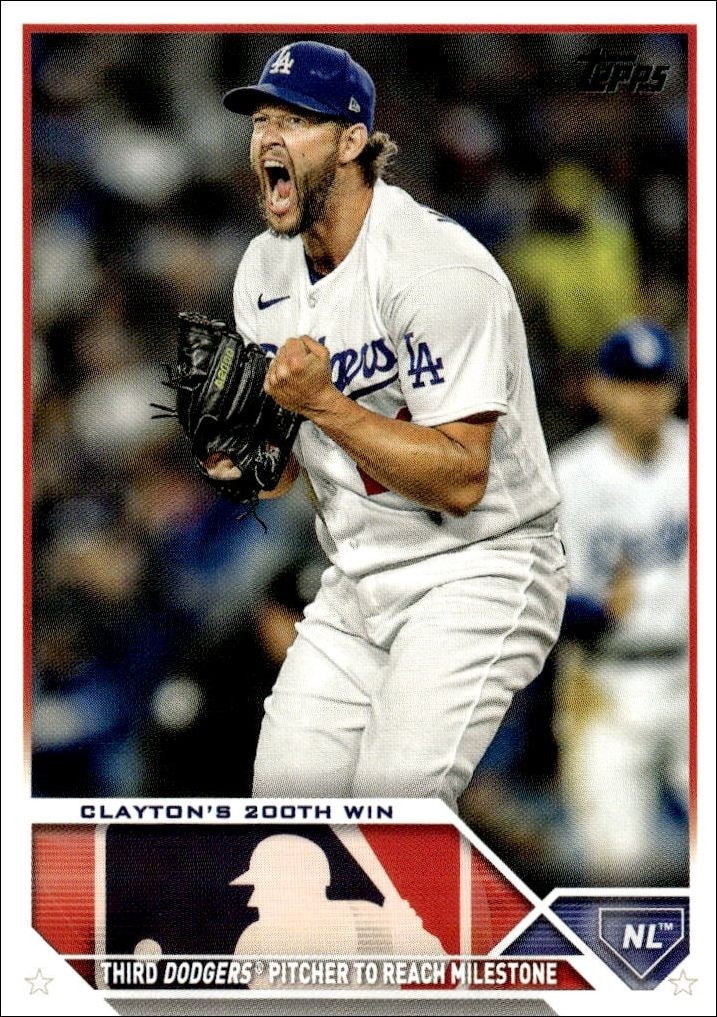 2023 Topps Update Series Clayton'S 200th Win #US202 trading card