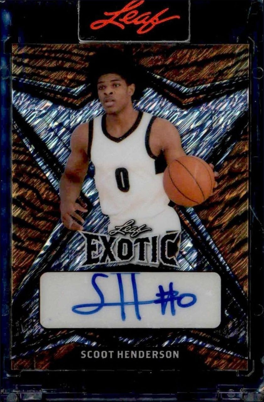 Scoot Henderson (Tiger Diagonal Shimmer · Numbered /10 · Manufacturer Autograph · Label Or Sticker)