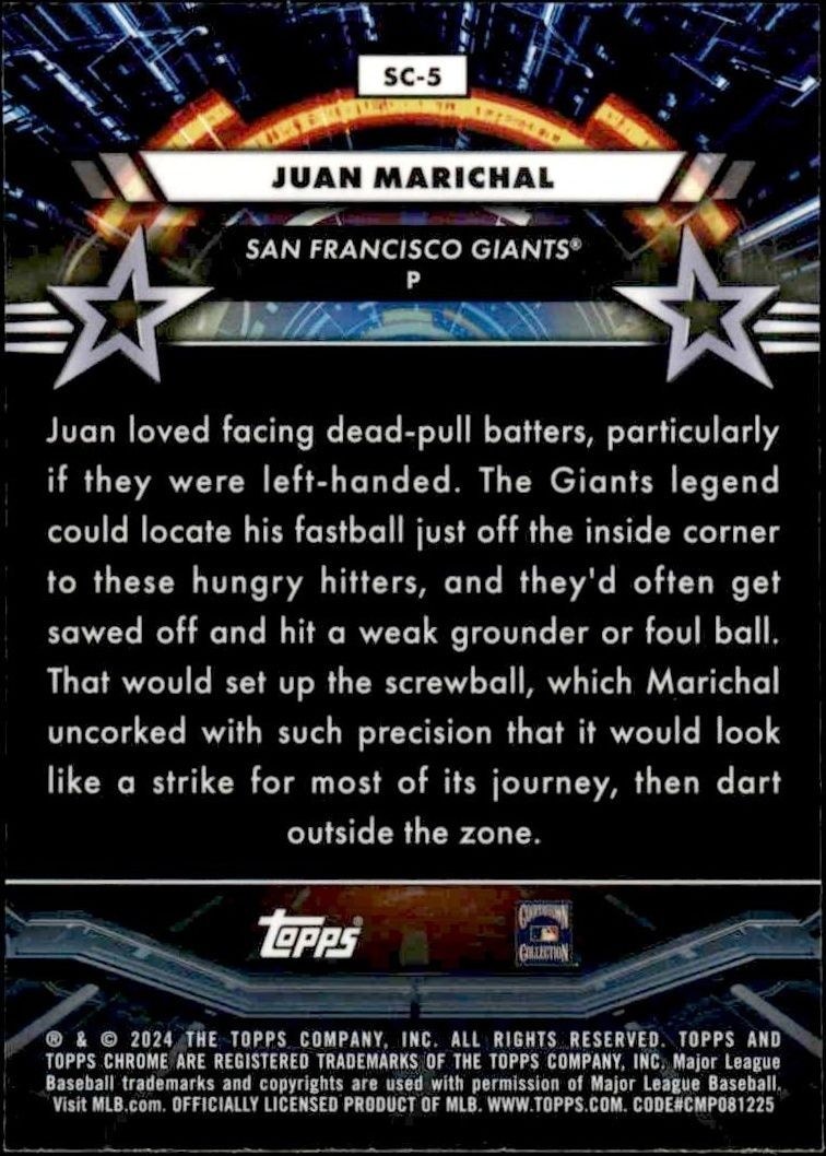 2024 Topps Chrome Cosmic Juan Marichal #SC-5 baseball trading card back