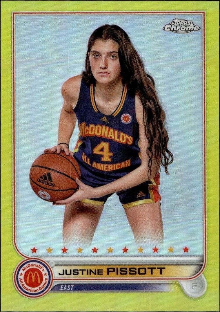 Justine Pissott (Yellow Refractor · Foil · Numbered /75)