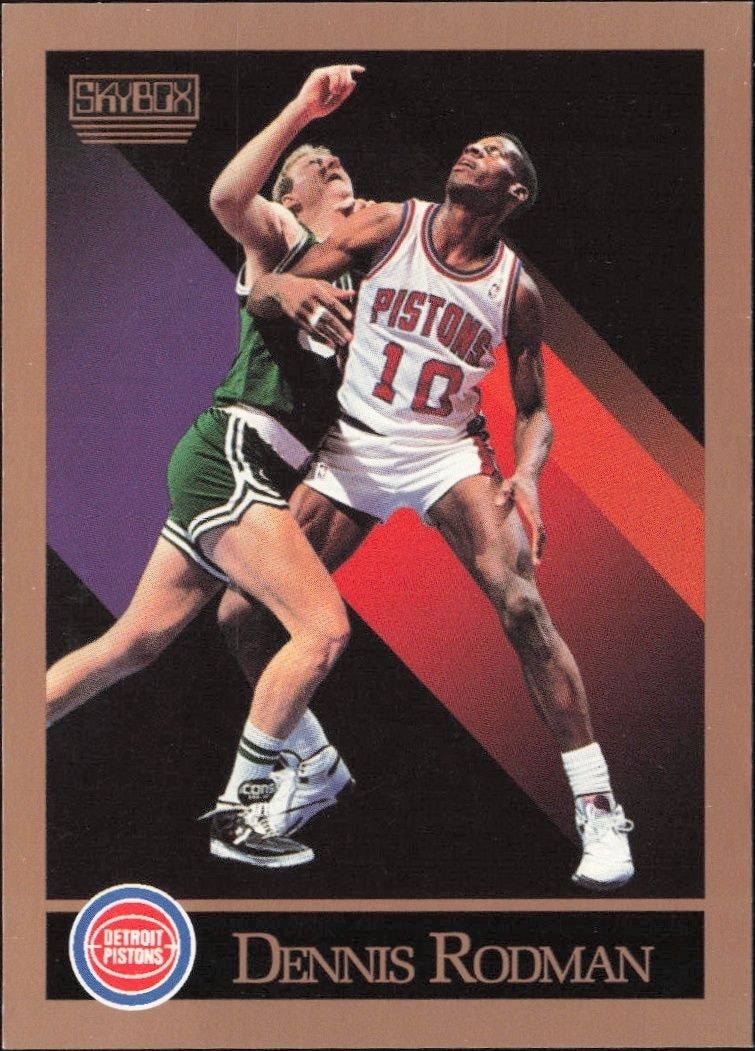 1990-91 Skybox Dennis Rodman #91 basketball trading card front