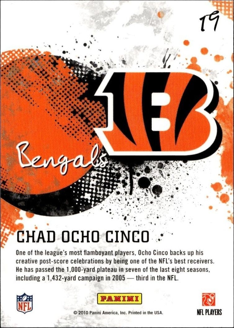 2010 Panini Score Chad Ocho Cinco #T9 football trading card back