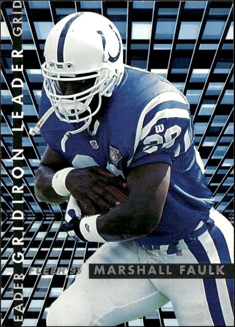 1995 Fleer Marshall Faulk #3 football trading card front