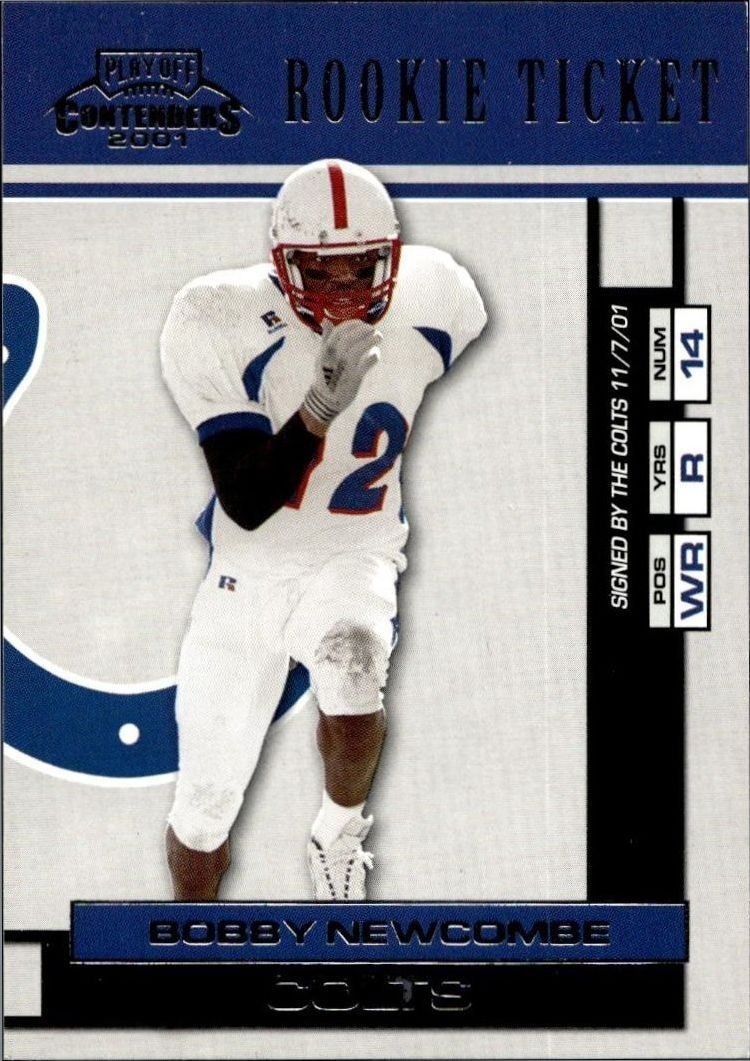 2001 Playoff Contenders Bobby Newcombe #107 trading card