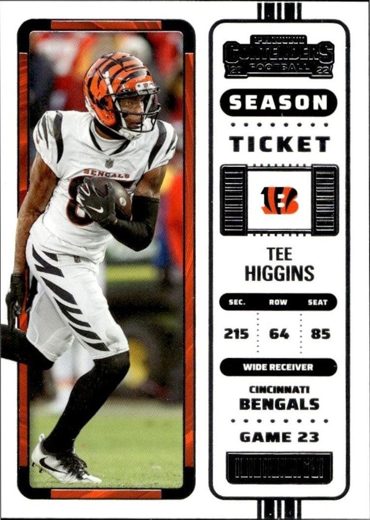 2022 Panini Contenders Tee Higgins #19 trading card