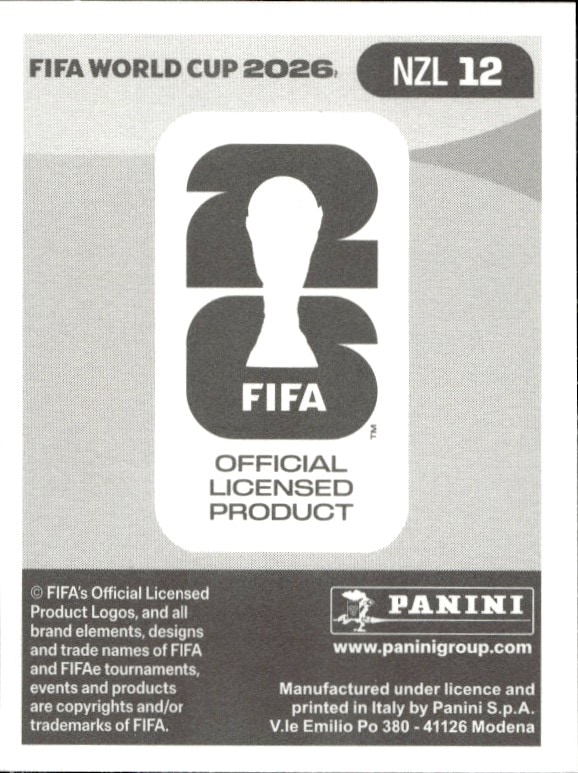 2026 Panini FIFA World Cup Ryan Thomas #NZL 12 soccer trading card back