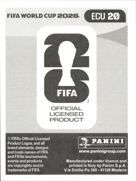 2026 Panini FIFA World Cup Enner Valencia #ECU 20 soccer trading card back