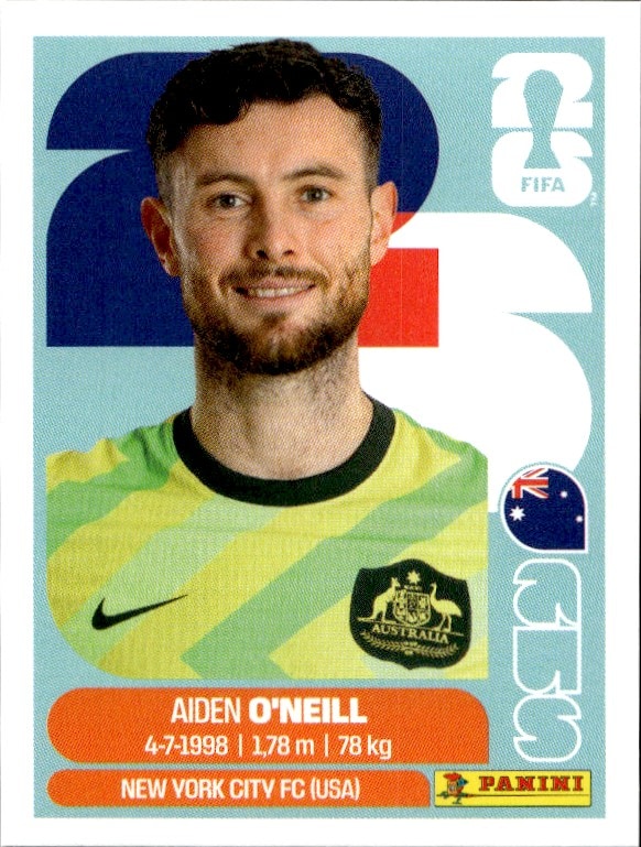 2026 Panini FIFA World Cup Aiden O'Neill #AUS 14 trading card