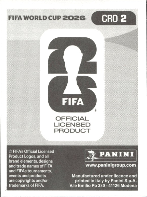 2026 Panini FIFA World Cup Dominik Livaković #CRO 2 soccer trading card back