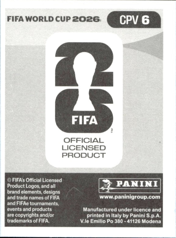 2026 Panini FIFA World Cup Steven Moreira #CPV 6 soccer trading card back