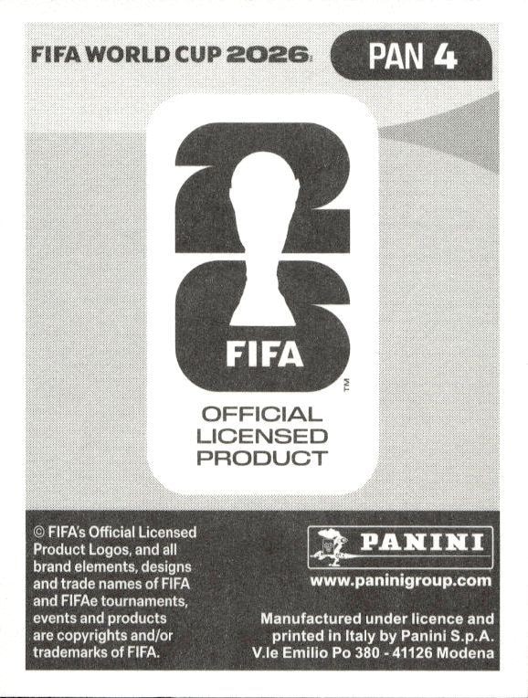 2026 Panini FIFA World Cup Fidel Escobar #PAN 4 soccer trading card back