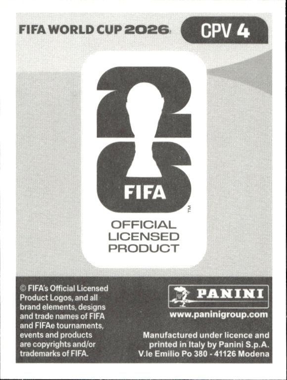2026 Panini FIFA World Cup Pico #CPV 4 soccer trading card back