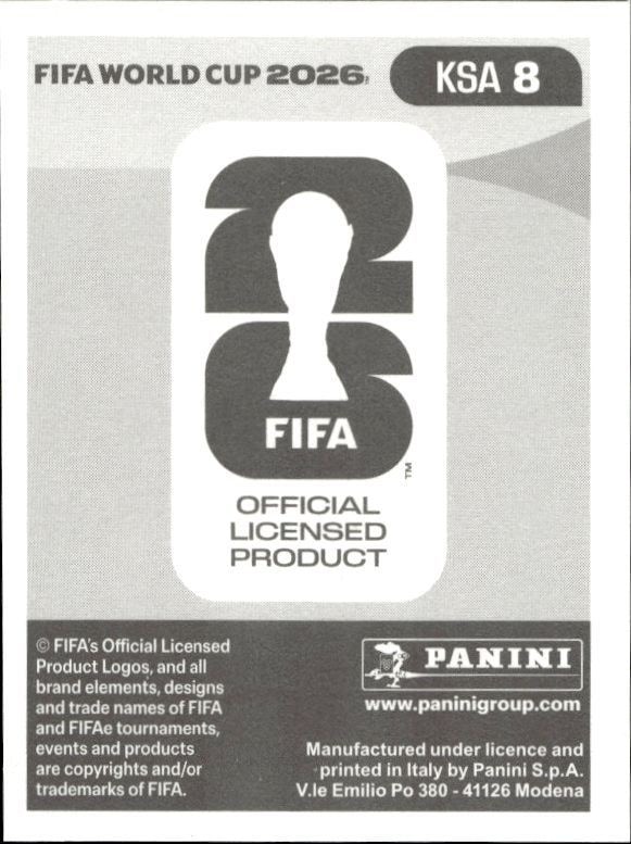 2026 Panini Fifa World Cup Hassan Altambakti #KSA 8 soccer trading card back