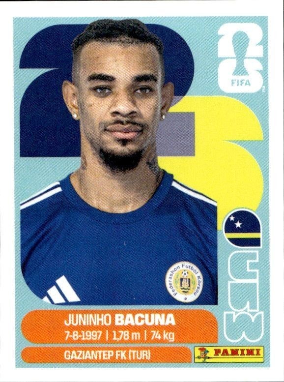 2026 Panini FIFA World Cup Juninho Bacuna #CUW 11 trading card