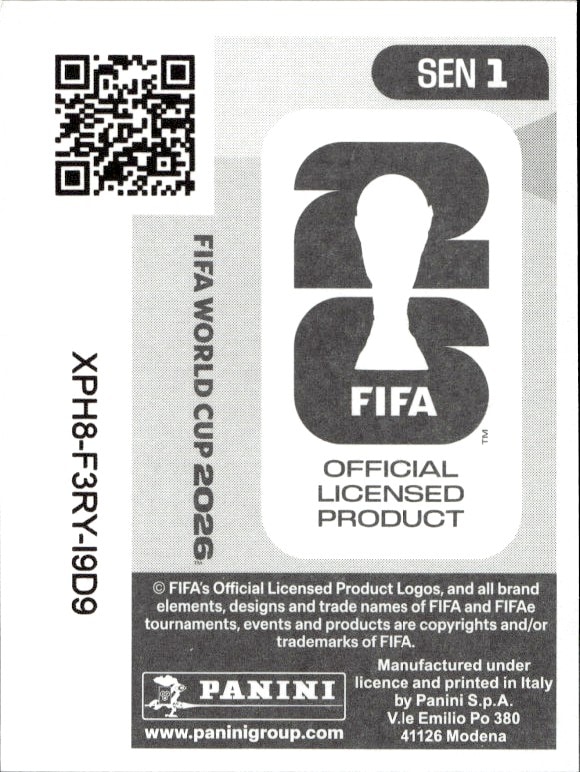 2026 Panini FIFA World Cup Senegal #SEN 1 soccer trading card back