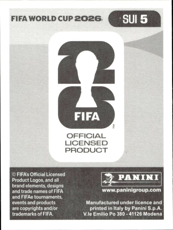 2026 Panini FIFA World Cup Ricardo Rodríguez #SUI 5 soccer trading card back