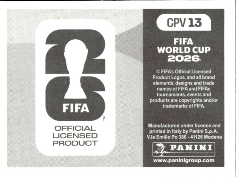 2026 Panini FIFA World Cup Cabo Verde #CPV 13 soccer trading card back