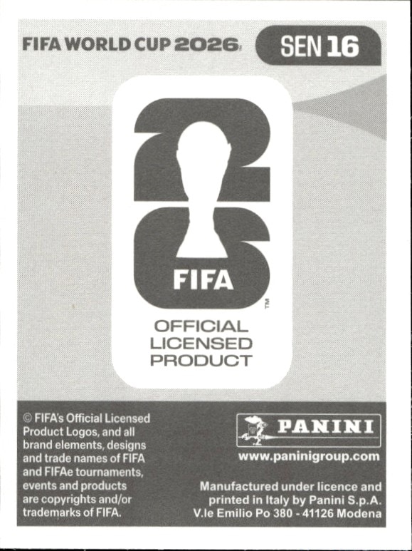 2026 Panini FIFA World Cup Ismaila Sarr #SEN 16 soccer trading card back