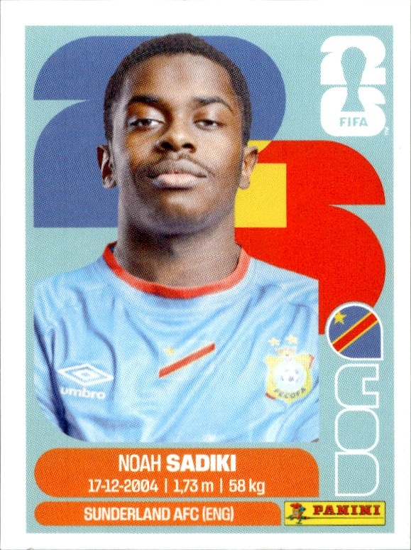 2026 Panini FIFA World Cup Noah Sadiki #COD 12 trading card