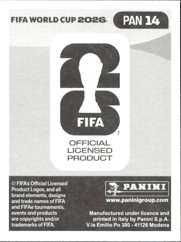 2026 Panini FIFA World Cup Édgar Bárcenas #PAN 14 soccer trading card back