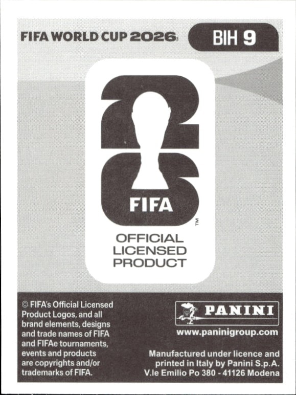2026 Panini FIFA World Cup Benjamin Tahirović #BIH 9 soccer trading card back